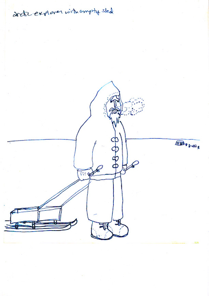 arctic explorer with empty sled